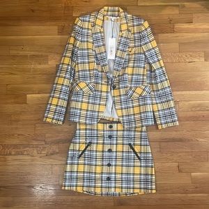 Veronica Beard Yellow Plaid Matching Set